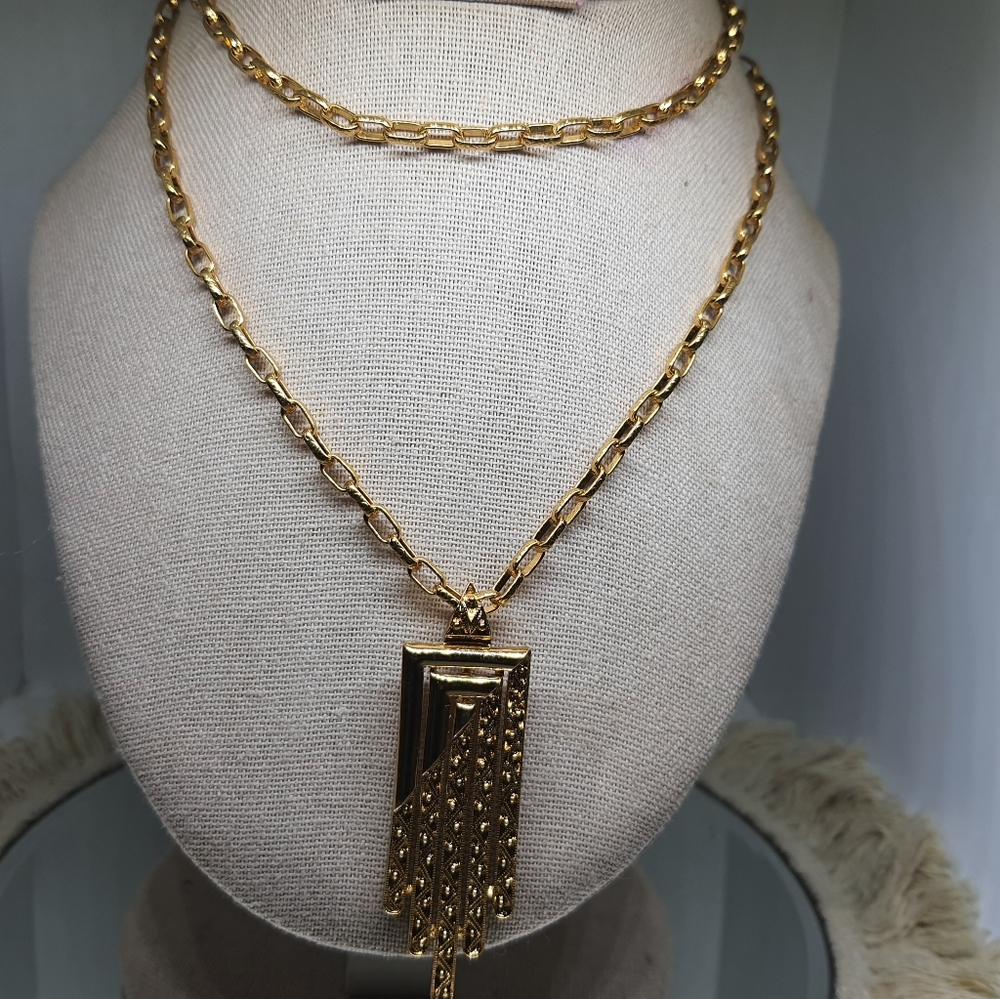 Monet Art Deco Necklace & Pendant